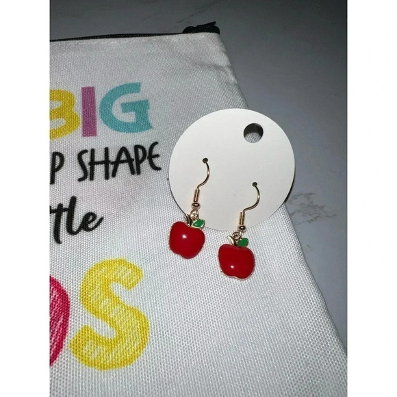 Teacher’s gift bundle makeup pouch and apple earrings. - Picture 3 of 4